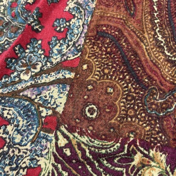 Chaps Womens Smocked Top Paisley Patchwork 3/4 Sleeve Casual Boho Shirt Size 3X - Picture 3 of 11